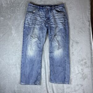 Buckle BKE Tyler Jeans Men's 34S Light Blue Straight Leg Denim Pants Stretch